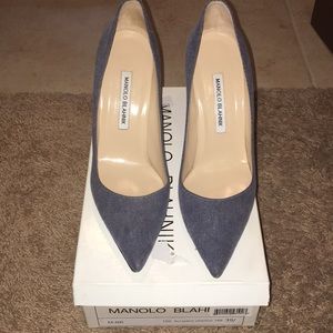 Manila Blahnik Denim BB pumps